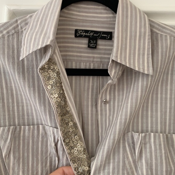 Elizabeth and james button down w sequin detail - Picture 2 of 4